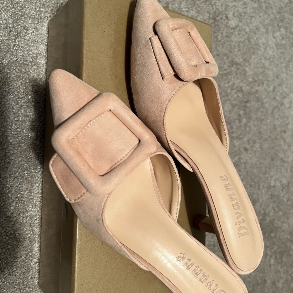 Women's Pink Suede Mules